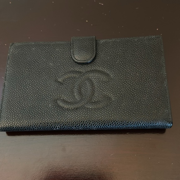 Chanel black leather double c snap wallet. Authentic!Good condition! - Picture 6 of 7